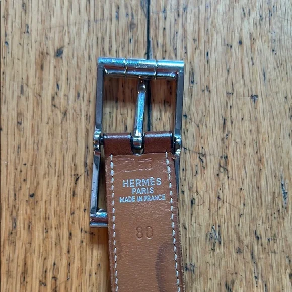 Hermes | Accessories | Hermes Brown Leather Belt With Silver  display picture 1